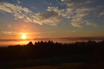 A sunrise on an autumn morning, Sainte-Apolline, Qu&eacute;bec, Canada