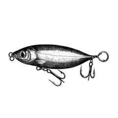 Hand-drawn fishing lure illustration.