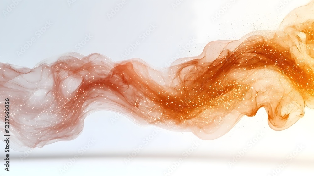 Poster Warm flowing smoke with soft curving shapes gently drifting across a clean white background capturing a sense of grace warmth and elegance