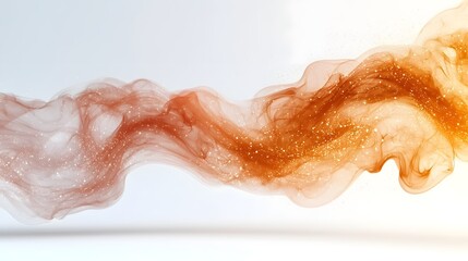 Obraz premium Warm flowing smoke with soft curving shapes gently drifting across a clean white background capturing a sense of grace warmth and elegance
