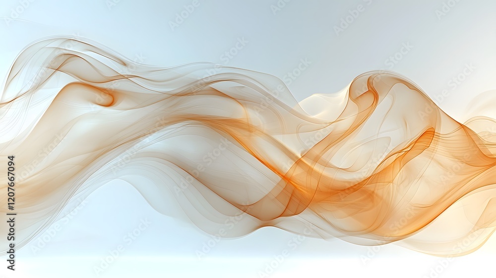 Poster graceful patterns of warm wispy smoke flowing in delicate shimmering lines as they drift gently acro