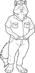 Wolf Cop Police Animal Vector Graphic Art Illustration