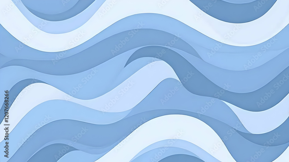 Poster blue wave papercut pattern background texture