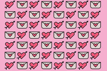 Valentine Pattern Background for packaging.  Love or heart shape pattern