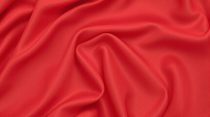 Close-up of a vibrant red fabric with soft folds.