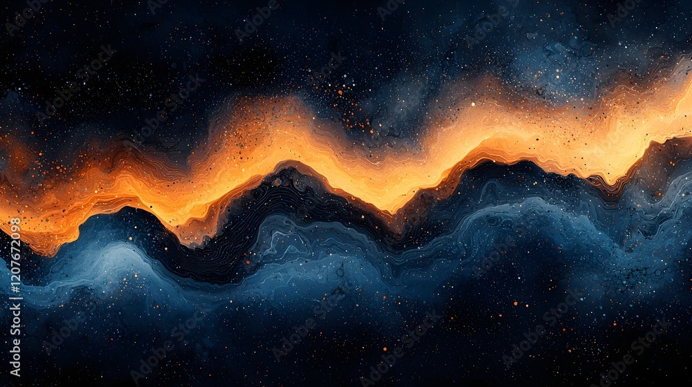 Fototapete Captivating abstract background featuring a dynamic gradient wave texture with noise and dark moody colors creating a visually striking and futuristic digital design