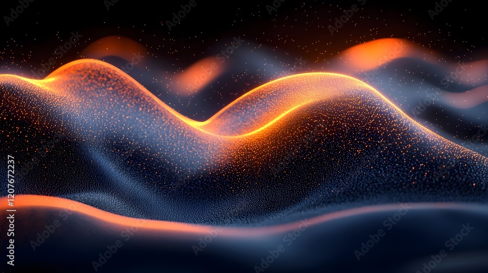 Poster Captivating abstract design featuring dynamic gradient waves with a grainy texture and noise effect creating a visually striking and modern aesthetic