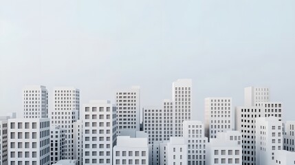 Monochrome Modular Cityscape with Organized Building Layout in Modern Urban Design Concept