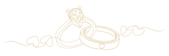 diamond wedding ring in vector line art style 5