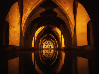 Photo of the interior of the Alcazar in Seville 