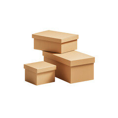 A cardboard box package isolated on transparent background 