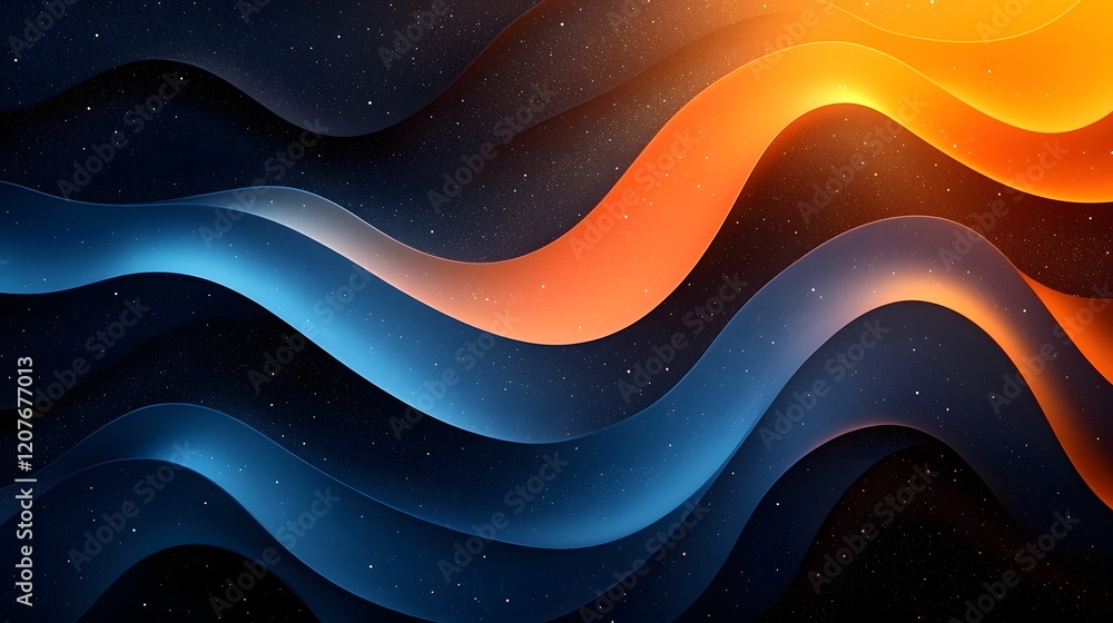 Aufkleber Vibrant and dynamic abstract gradient background with flowing wave shapes textures and noise for a modern stylized and visually striking digital banner cover or wallpaper design