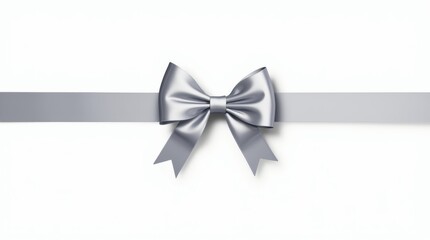 Fototapeta premium Elegant Silver Ribbon and Bow Decoration