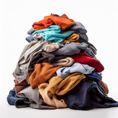 pile of dirty clothes on white 