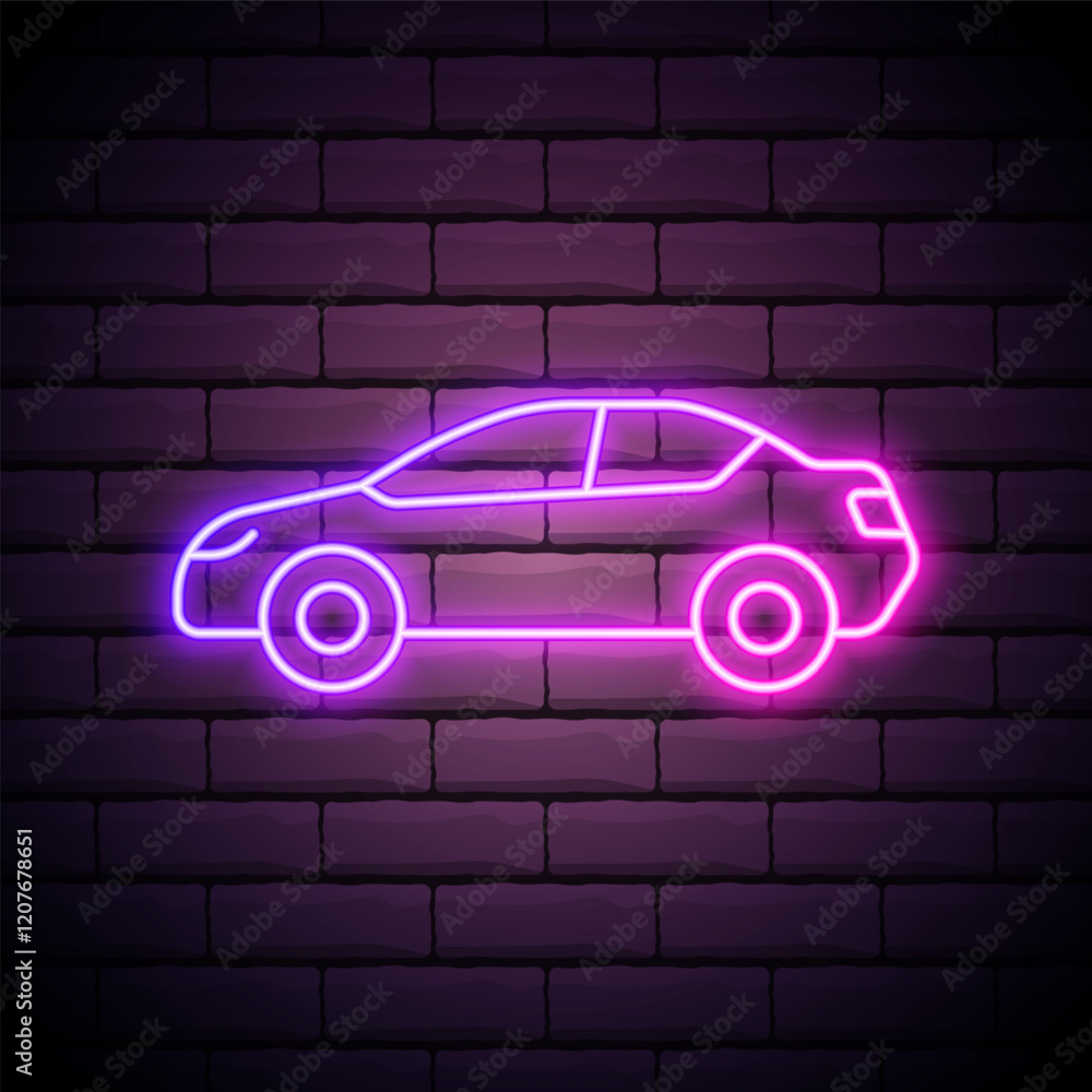 Poster car neon icon. simple thin line, outline vector of generation icons for ui and ux, website or mobile