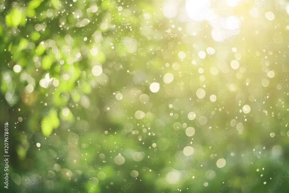Aufkleber natural background with blurred bokeh-like spots creating a dreamy atmosphere in a lush setting