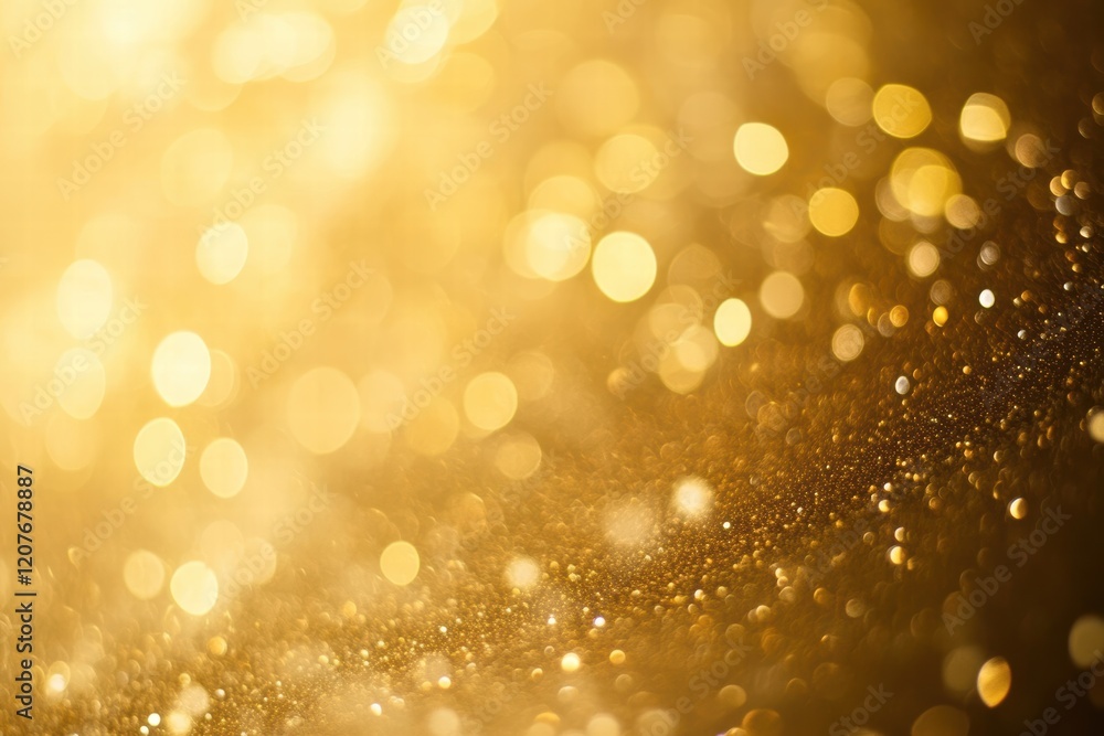 Poster sparkling bokeh background with golden tones creating a festive atmosphere