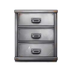 Metal school lockers on a transparent background. Ai generative