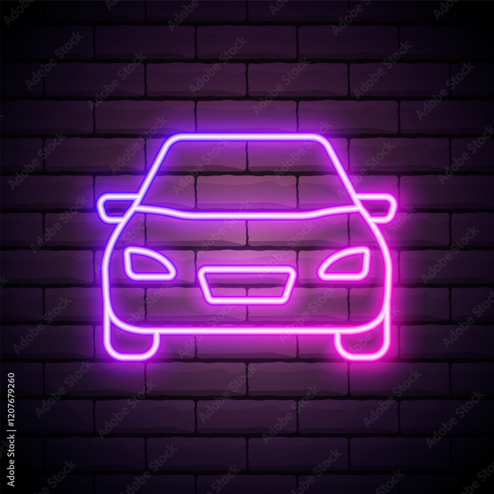 Poster car neon icon. simple thin line, outline vector of generation icons for ui and ux, website or mobile