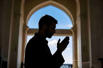 people are praying in the mosque