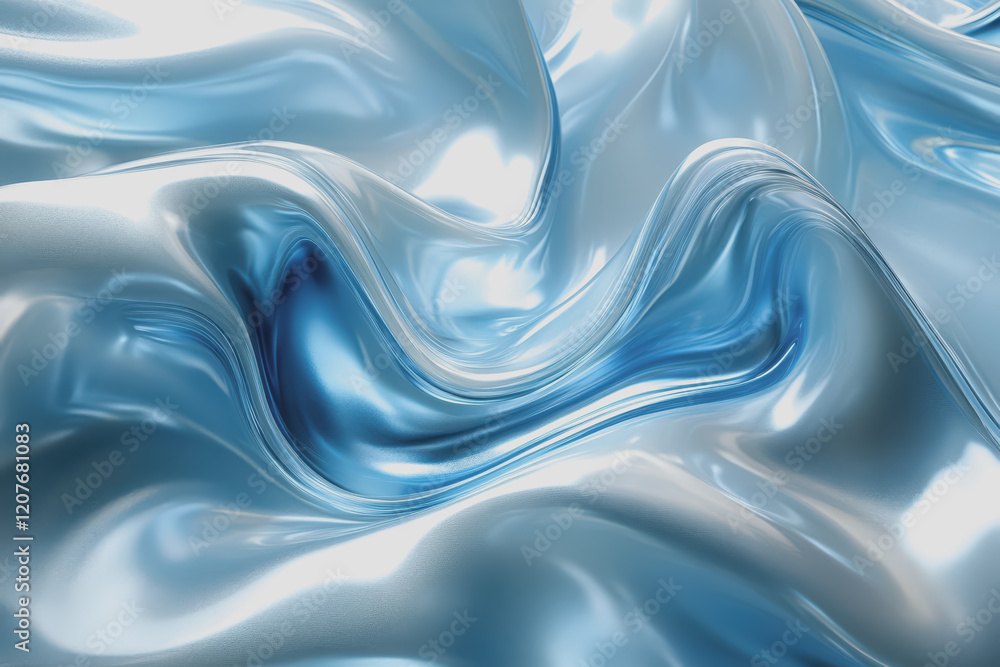 Poster abstract liquid metal fluidity fluid lines distorted lines abstract futuristic shapes in the air.