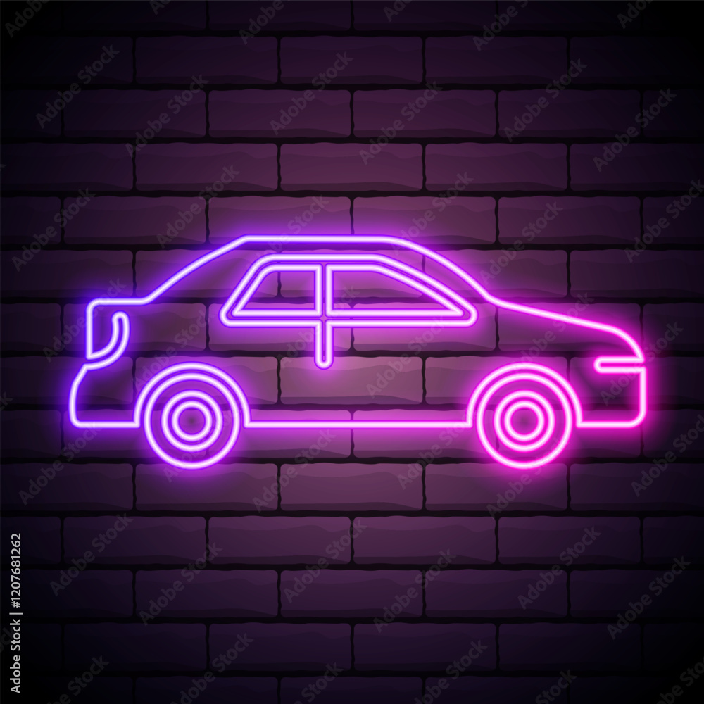 Poster car neon icon. simple thin line, outline vector of generation icons for ui and ux, website or mobile