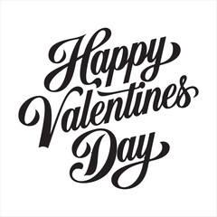Valentine Day Typography Design with Romantic Text in Creative Style