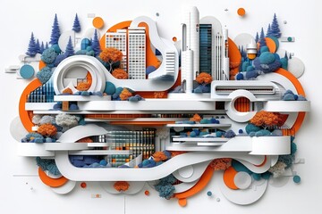 Bold colors and geometric shapes Photo frame cut out