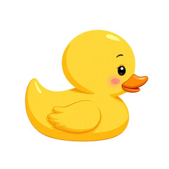 Fototapeta premium Yellow cartoon duck with transparent background