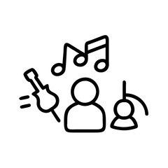 Music Class and Instruments Icon – Premium Vectors for Creative and Educational Use