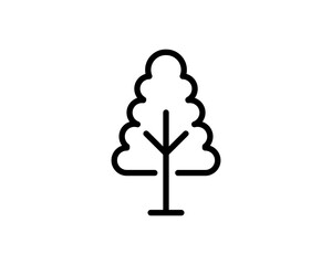 Simple, bold line art illustration of a tree. Perfect for websites, apps, infographics, and educational materials needing a nature icon.  Clean design ensures versatility across various styles.