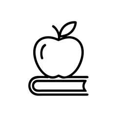 Apple Fruit, Apple on Book, and Education Icon