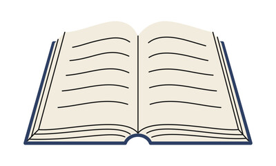 Vector isolated open book in simple style