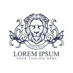 Heraldry royal Lion with classic Ornament Suitable for Brands Identity
