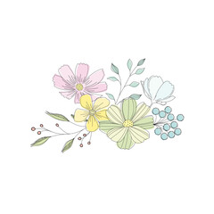 パステルカラーの可愛い花束