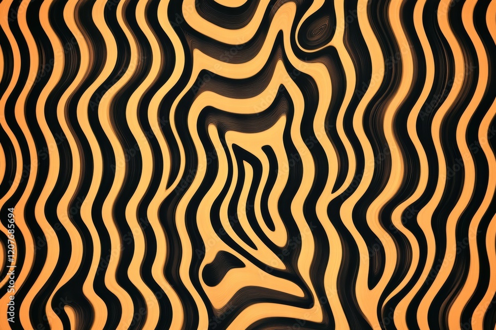 Poster abstract pattern of symmetrical waves creates dynamic visual movement