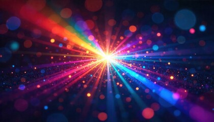 Fototapeta premium Vibrant light rays action abstract background digital art colorful environment wide viewpoint energy concept