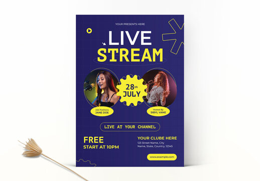Live Stream Event Flyer Layout