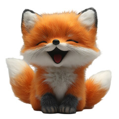 Obraz premium 3d Arctic Fox with a funny face isolated