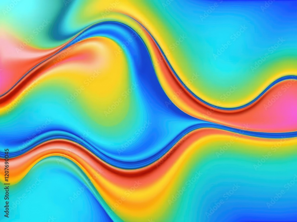 Poster an optical illusion design with a 3d effect resembling waves on a flat surface, surface, visual, mod
