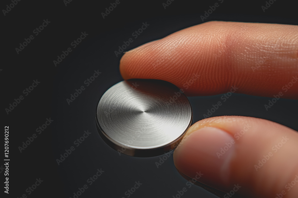 Poster close-up view of a human finger displaying a unique fingerprint pattern for identification and biome