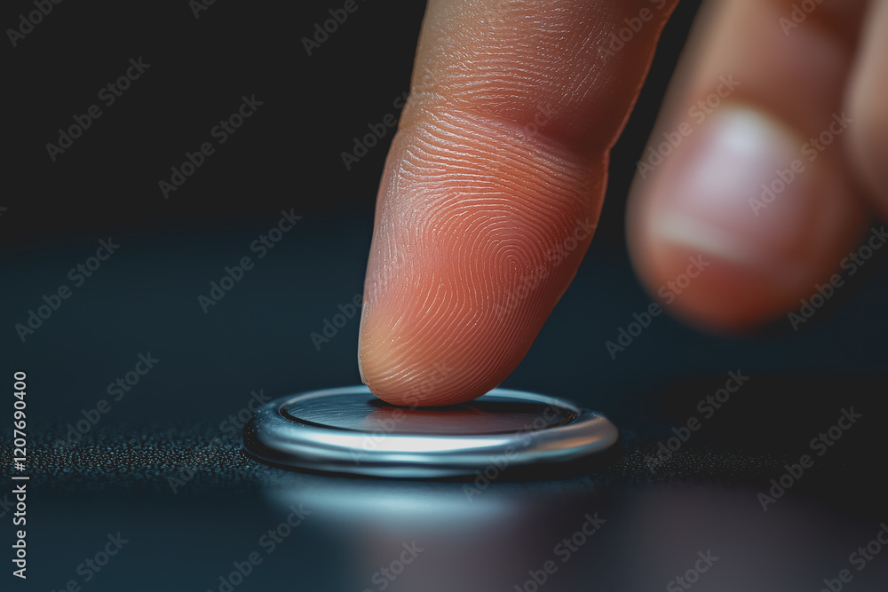 Poster close up of human fingerprint on a finger showcasing unique patterns and details for identification 