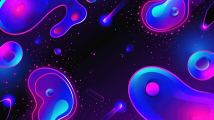 Abstract cosmic nebula with vibrant nebulas and glowing shapes, a digital artwork