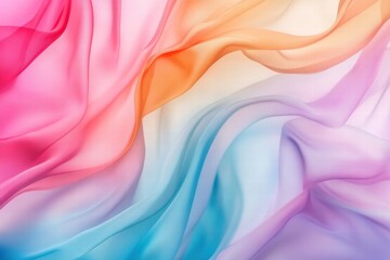 Colorful fabric waves create smooth gradients in soft tones
