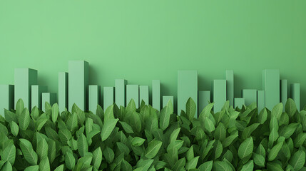 Urban greenery development city landscape digital art eco-friendly environment aerial view sustainability concept