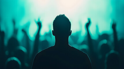 Concert crowd celebrating live music urban venue nightlife enthusiastic viewpoint community spirit