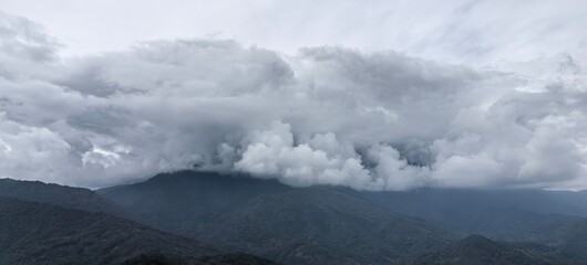 The clouded Qingcheng Mountain