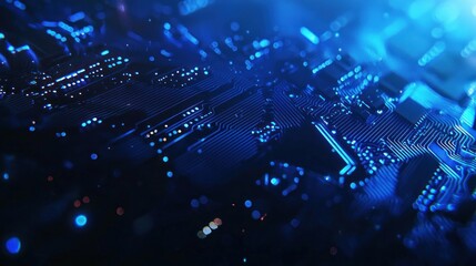 Abstract Digital Circuit Board: Blue Tech Background