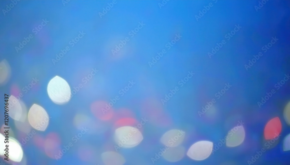Poster ethereal bokeh light gradient in vibrant blue tones with soft focus, ideal for abstract background, 