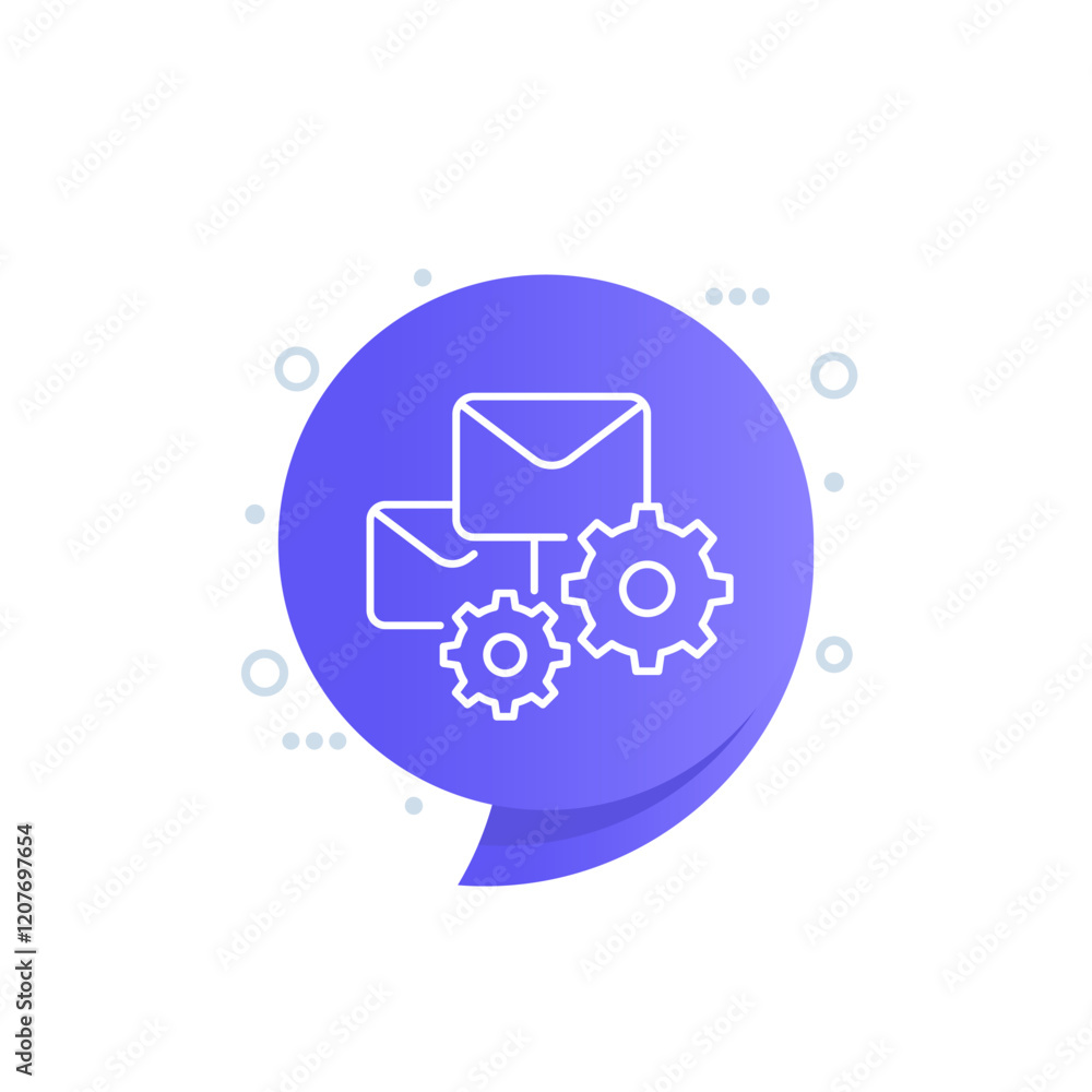 Poster email automation line icon for web